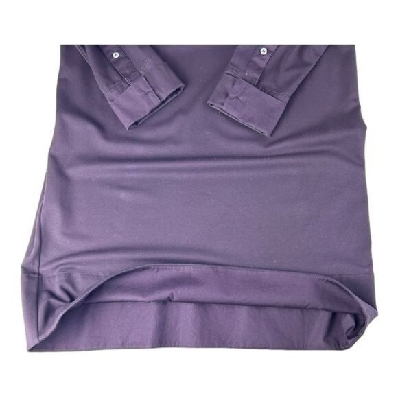 COS Burgundy Long Sleeve Cotton Boatneck Contrast Button Cuff Shift Dress Size M - Picture 11 of 13